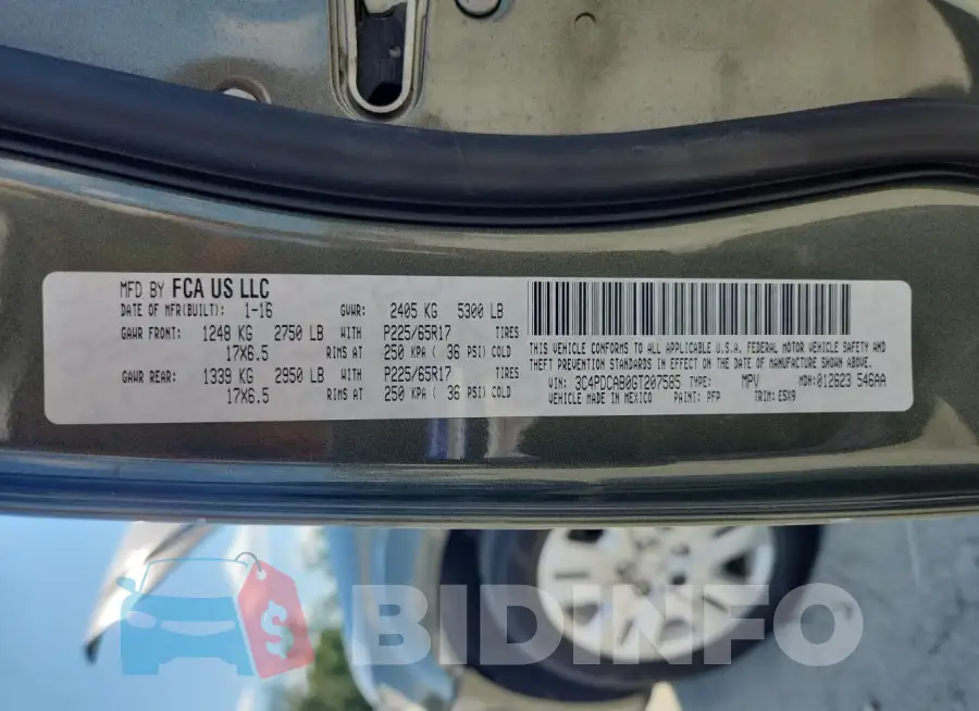 3C4PDCAB0GT207585 Photo# 13