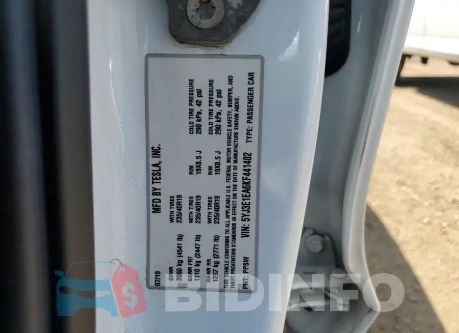 5YJ3E1EA6KF441402 Photo# 12