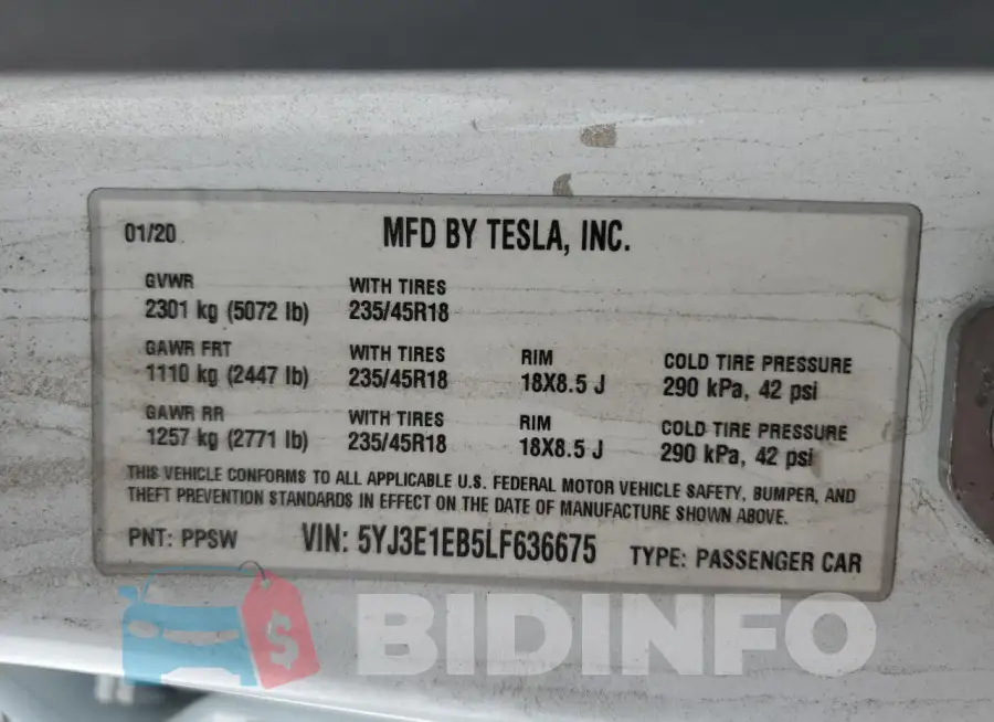 5YJ3E1EB5LF636675 Photo# 13