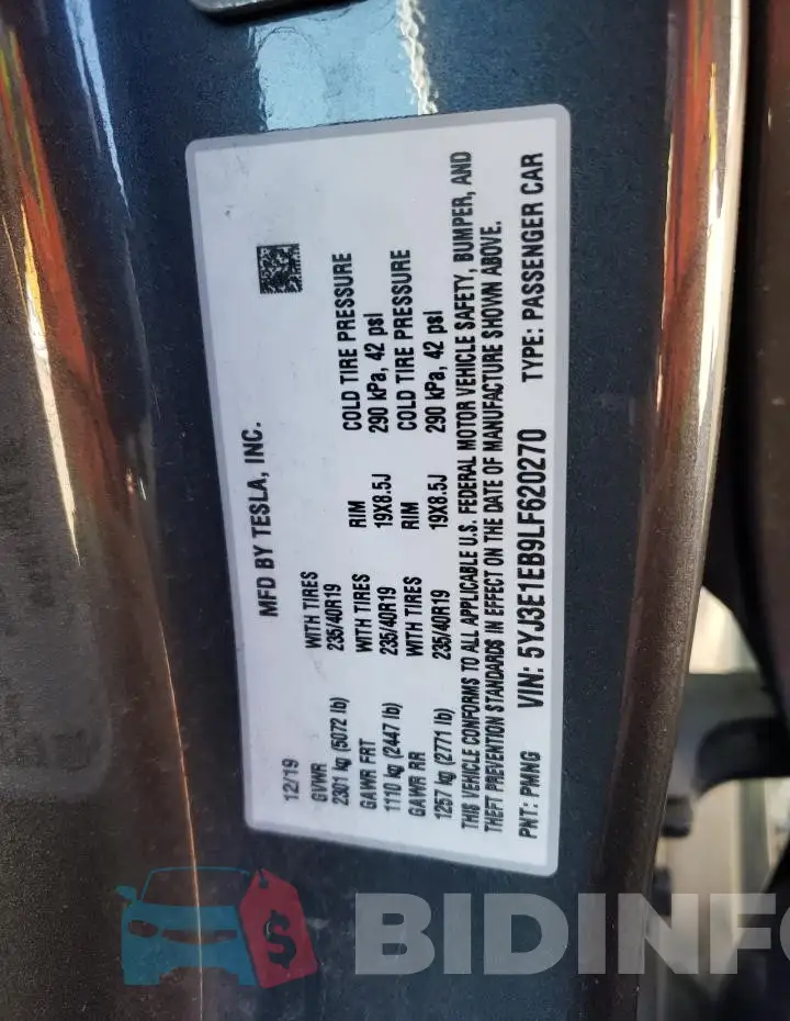 5YJ3E1EB9LF620270 Photo# 12