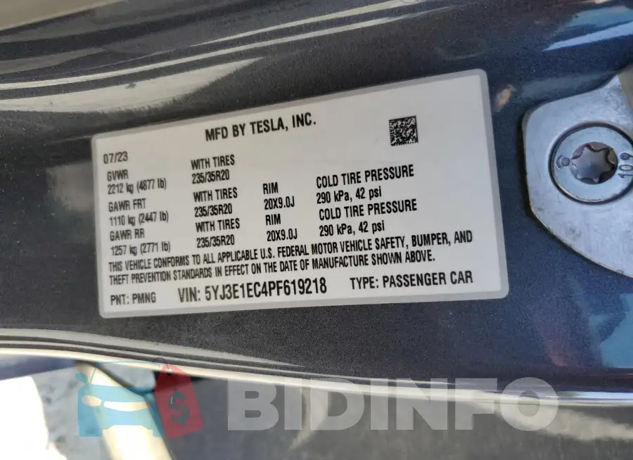 5YJ3E1EC4PF619218 Photo# 12