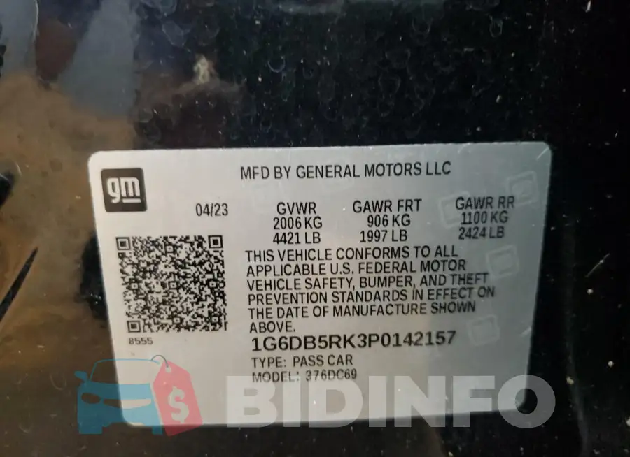 1G6DB5RK3P0142157 Photo# 12