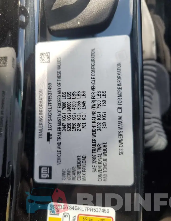 1GYS4GKL7PR537459 Photo# 13