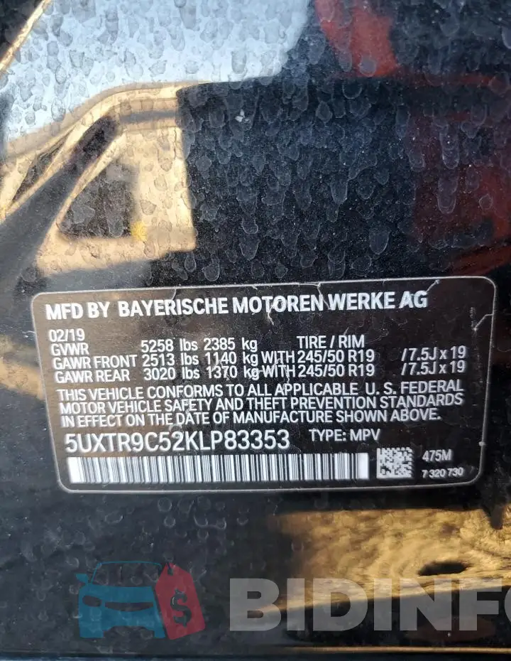 5UXTR9C52KLP83353 Photo# 13