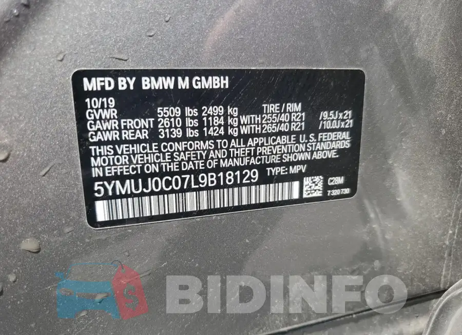 5YMUJ0C07L9B18129 Photo# 14