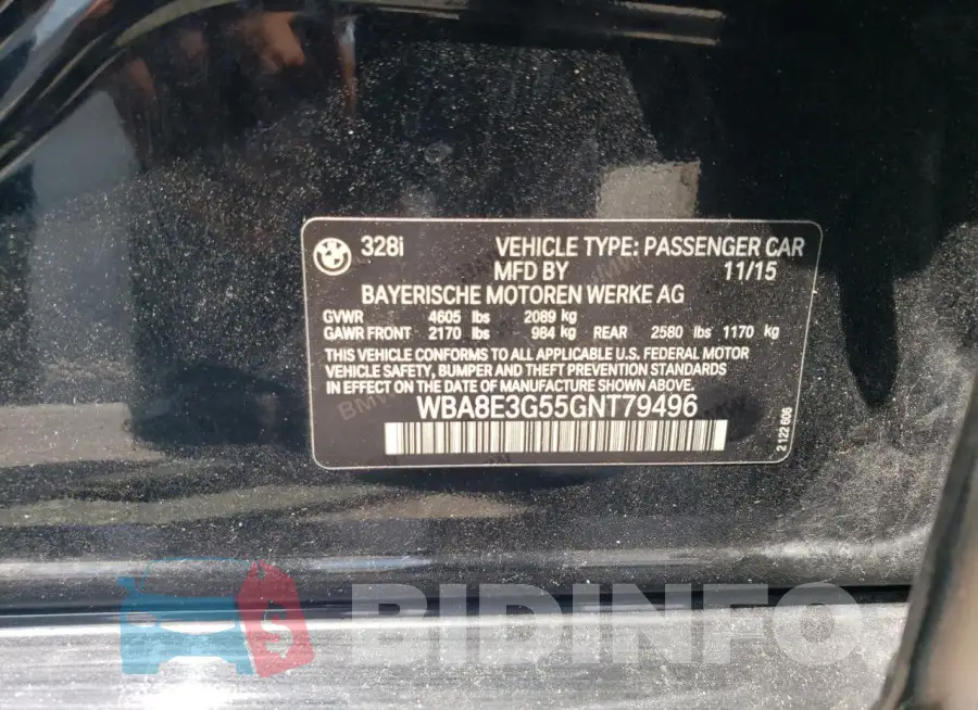 WBA8E3G55GNT79496 Photo# 12