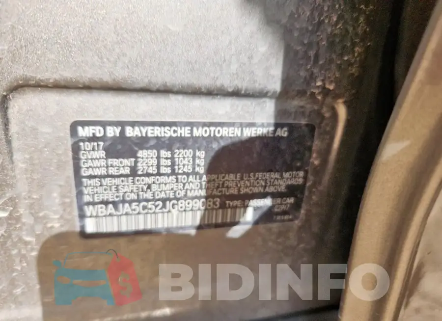 WBAJA5C52JG899083 Photo# 12