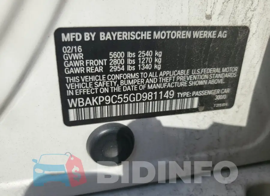 WBAKP9C55GD981149 Photo# 12