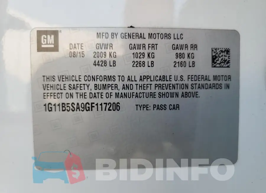 1G11B5SA9GF117206 Photo# 12