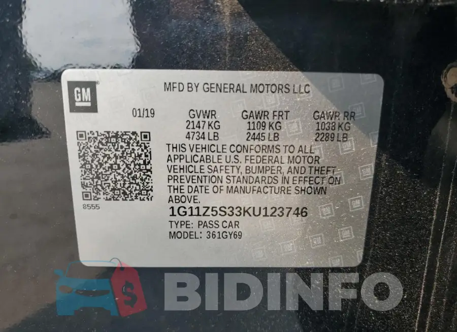 1G11Z5S33KU123746 Photo# 12