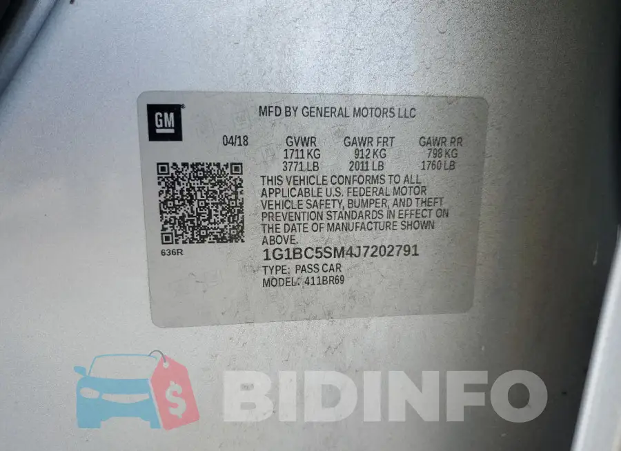 1G1BC5SM4J7202791 Photo# 12
