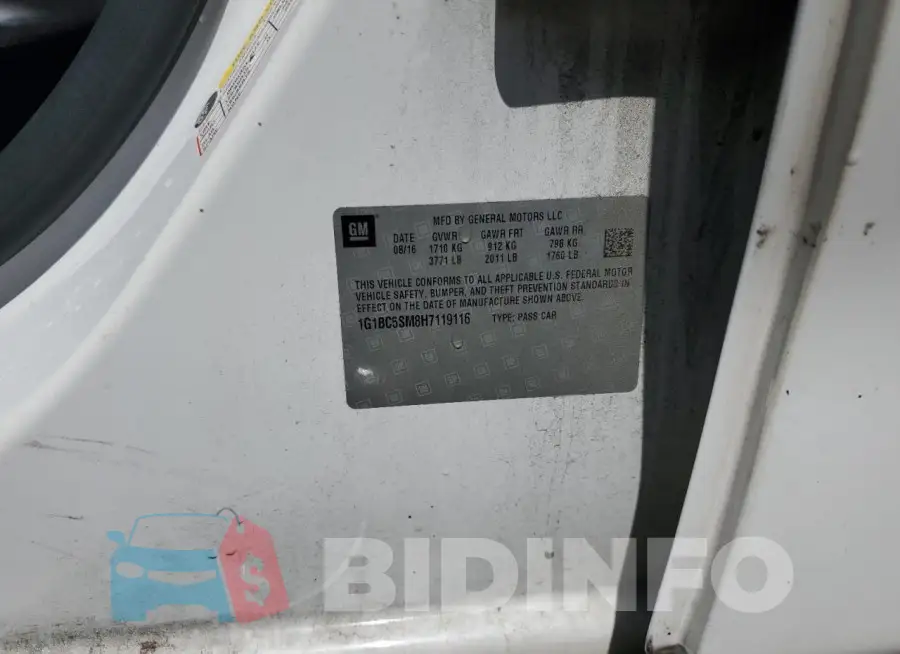 1G1BC5SM8H7119116 Photo# 12