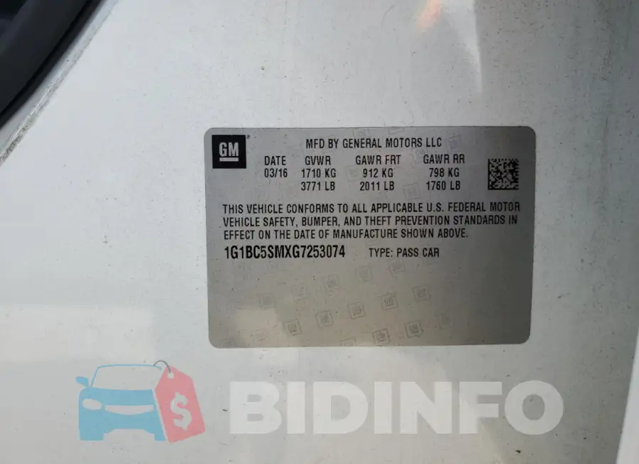 1G1BC5SMXG7253074 Photo# 12