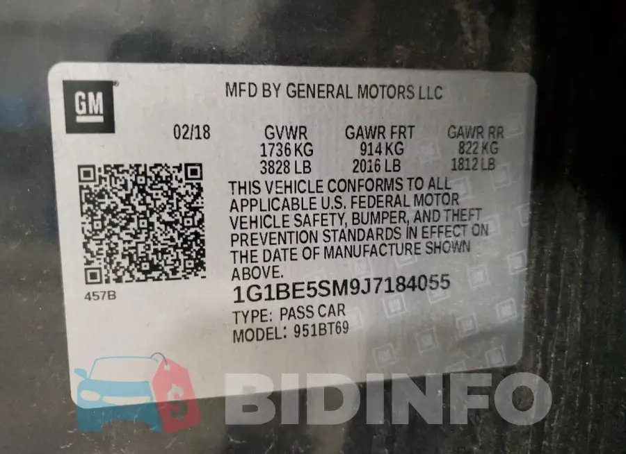 1G1BE5SM9J7184055 Photo# 12