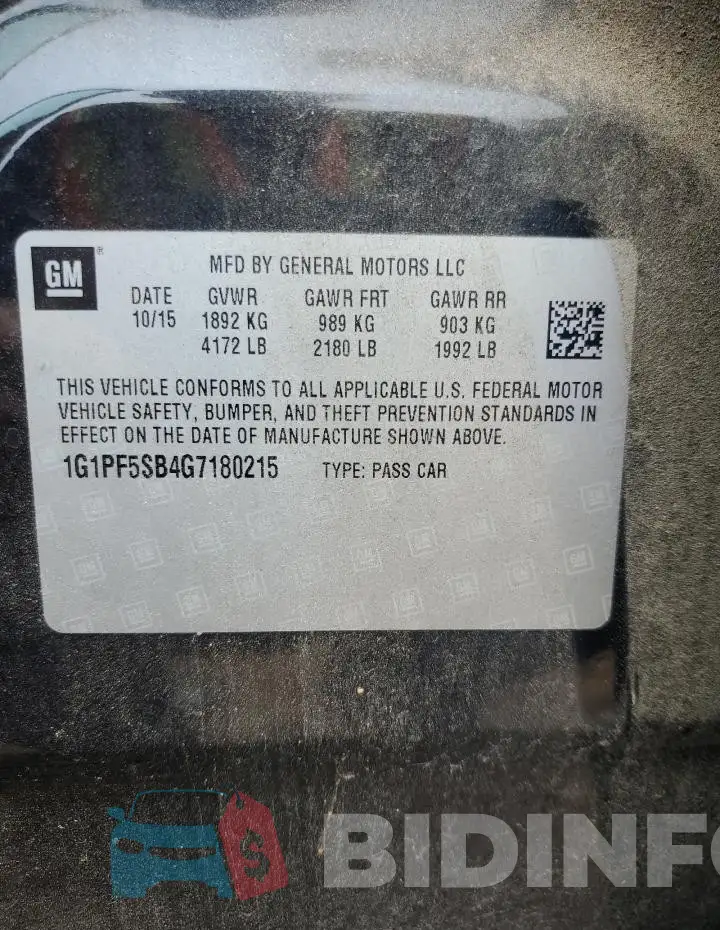 1G1PF5SB4G7180215 Photo# 12