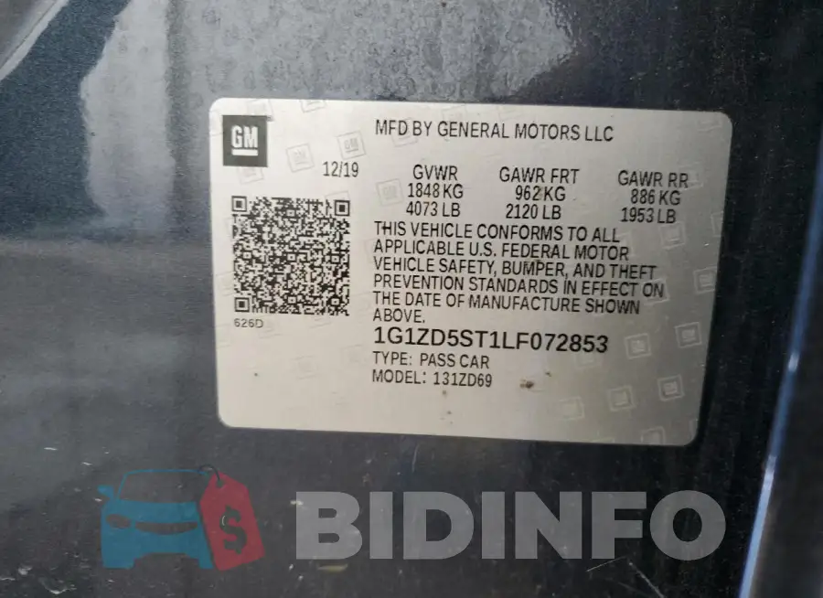 1G1ZD5ST1LF072853 Photo# 12