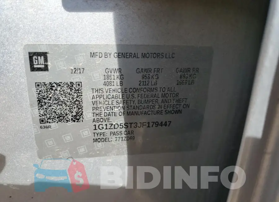 1G1ZD5ST3JF179447 Photo# 13