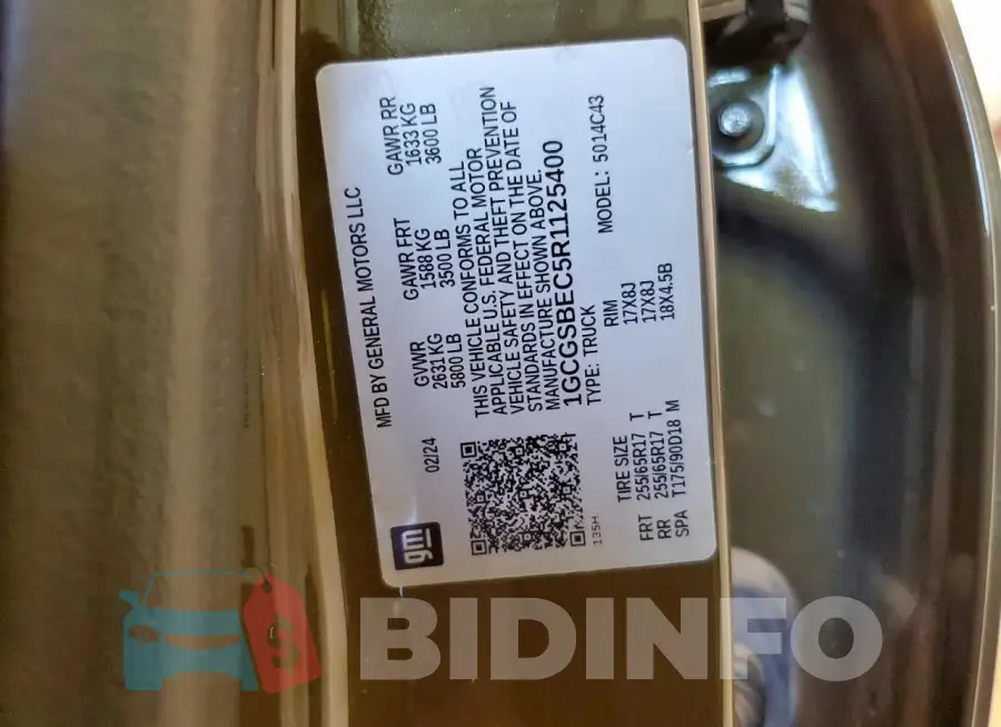 1GCGSBEC5R1125400 Photo# 13