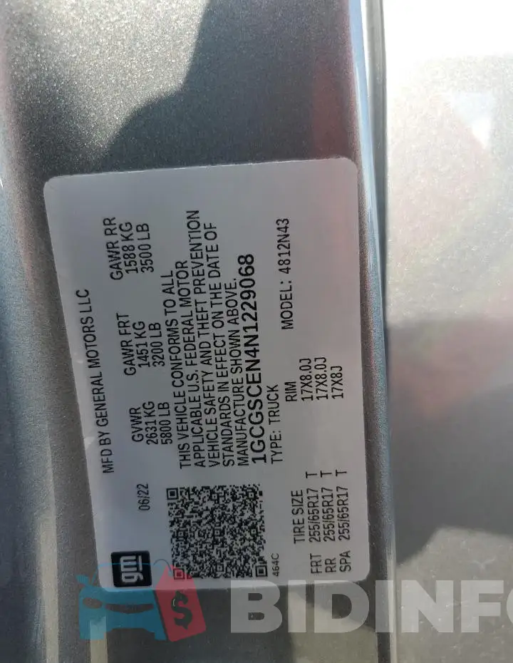 1GCGSCEN4N1229068 Photo# 12