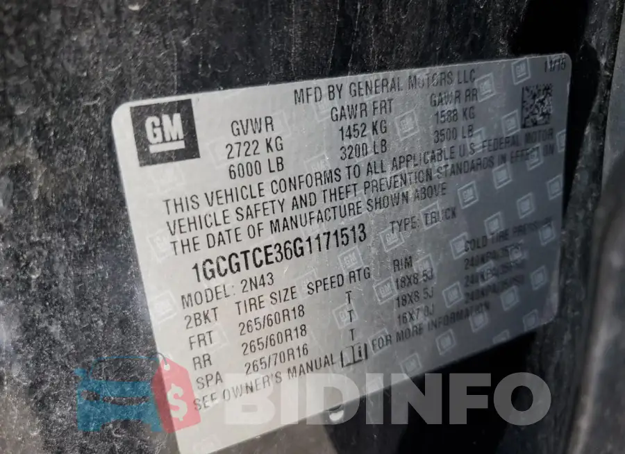 1GCGTCE36G1171513 Photo# 12