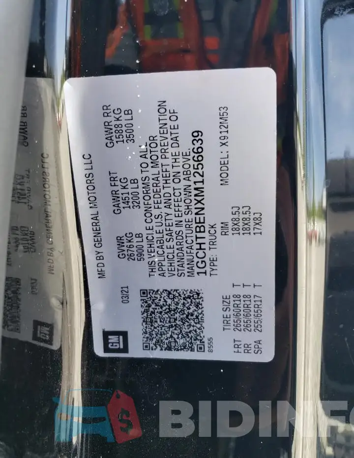 1GCHTBENXM1256639 Photo# 12