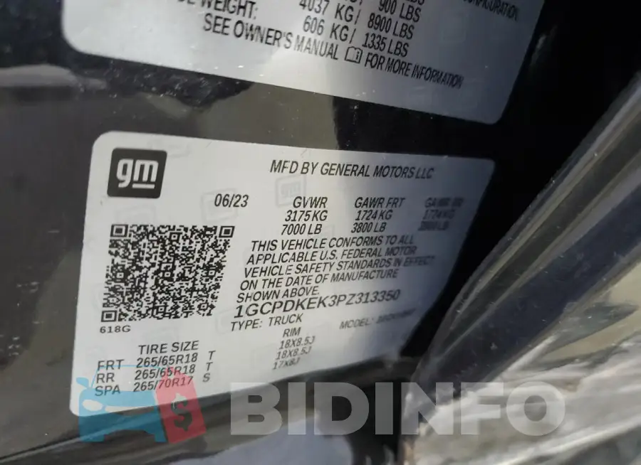 1GCPDKEK3PZ313350 Photo# 12