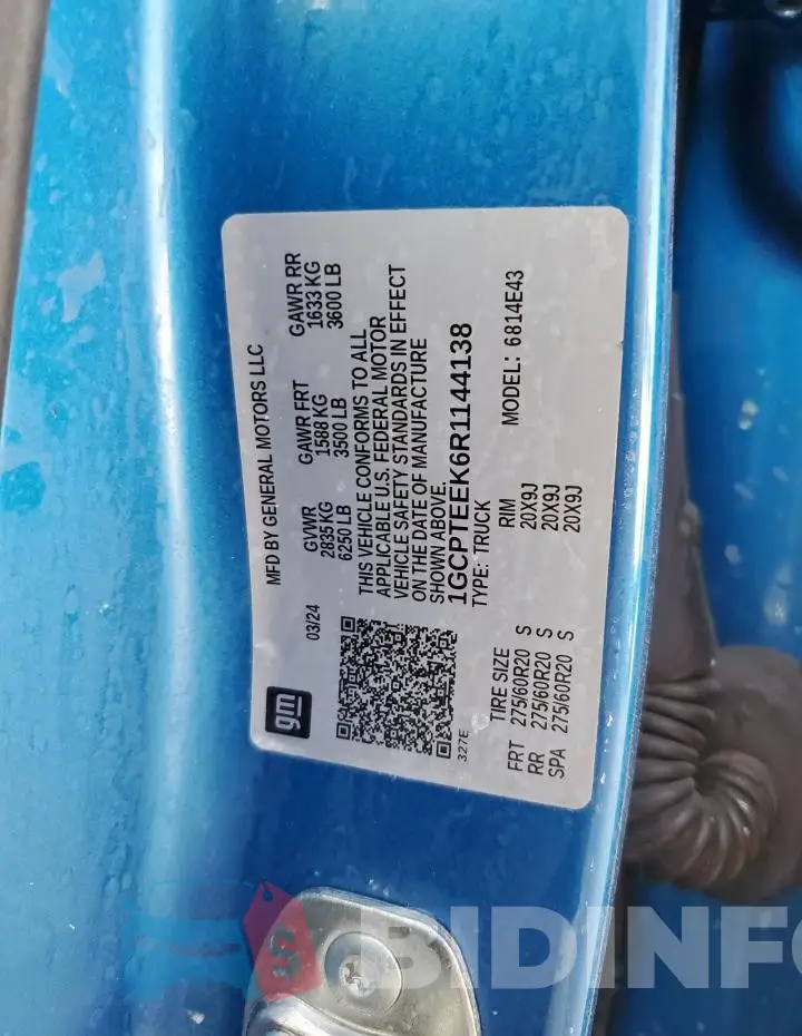 1GCPTEEK6R1144138 Photo# 12