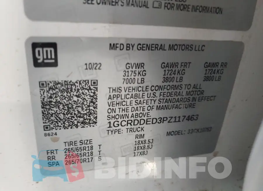 1GCRDDED3PZ117463 Photo# 12