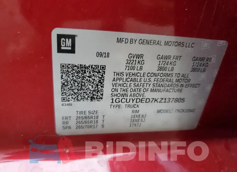 1GCUYDED7KZ137805 Photo# 12