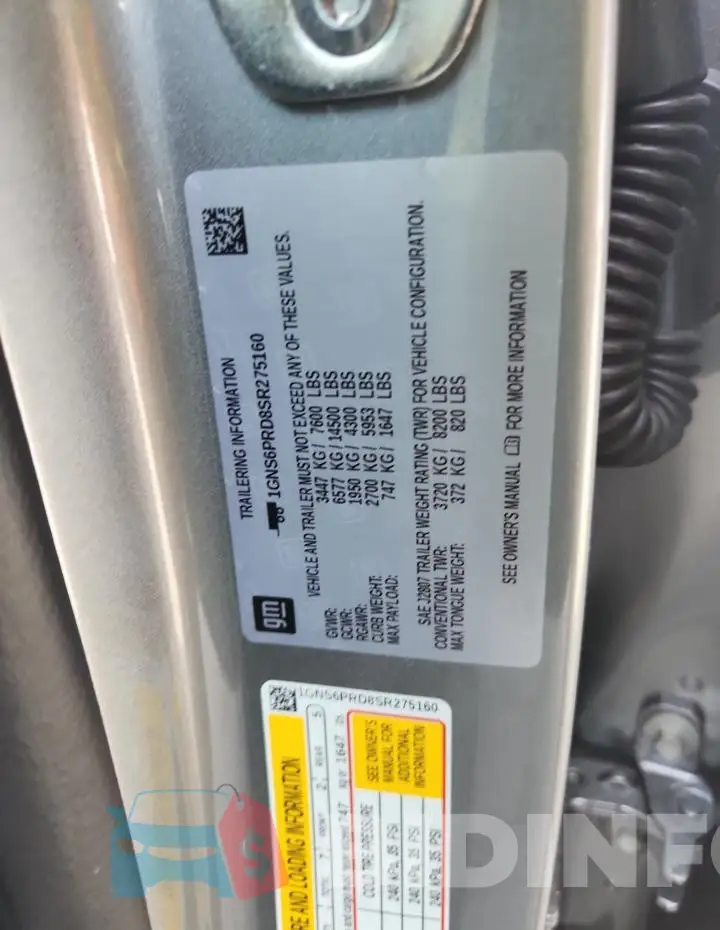 1GNS6PRD8SR275160 Photo# 13