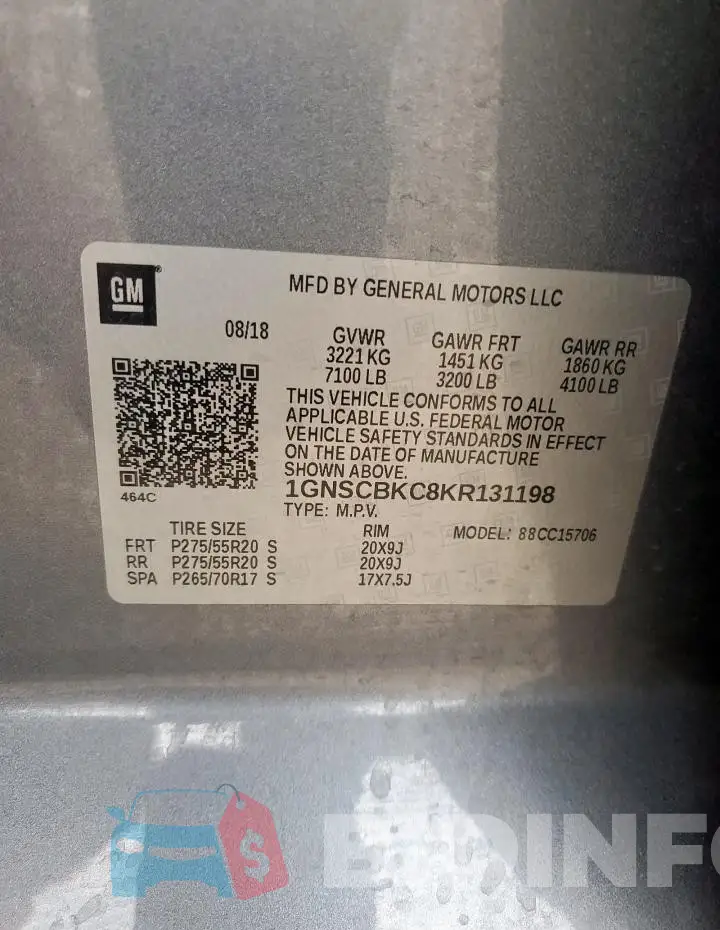 1GNSCBKC8KR131198 Photo# 13