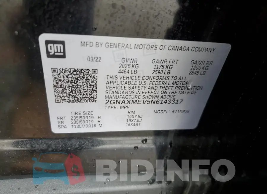 2GNAXMEV5N6143317 Photo# 14