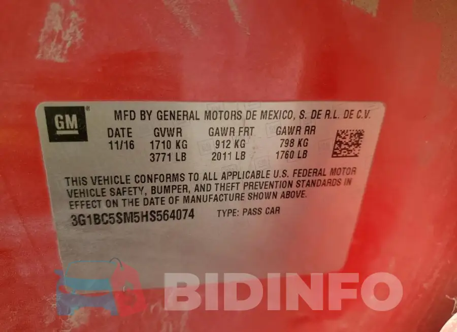 3G1BC5SM5HS564074 Photo# 12