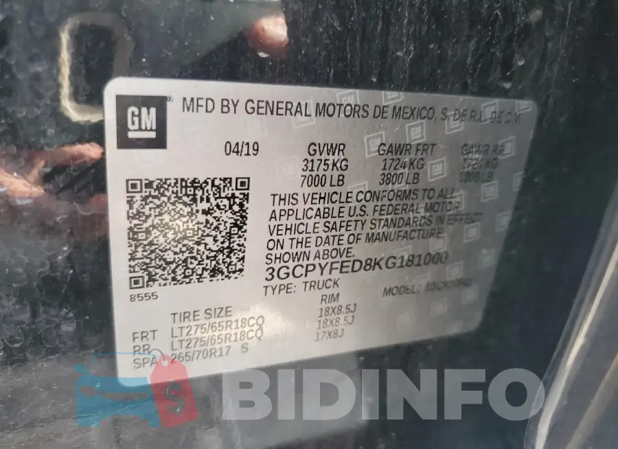 3GCPYFED8KG181000 Photo# 12