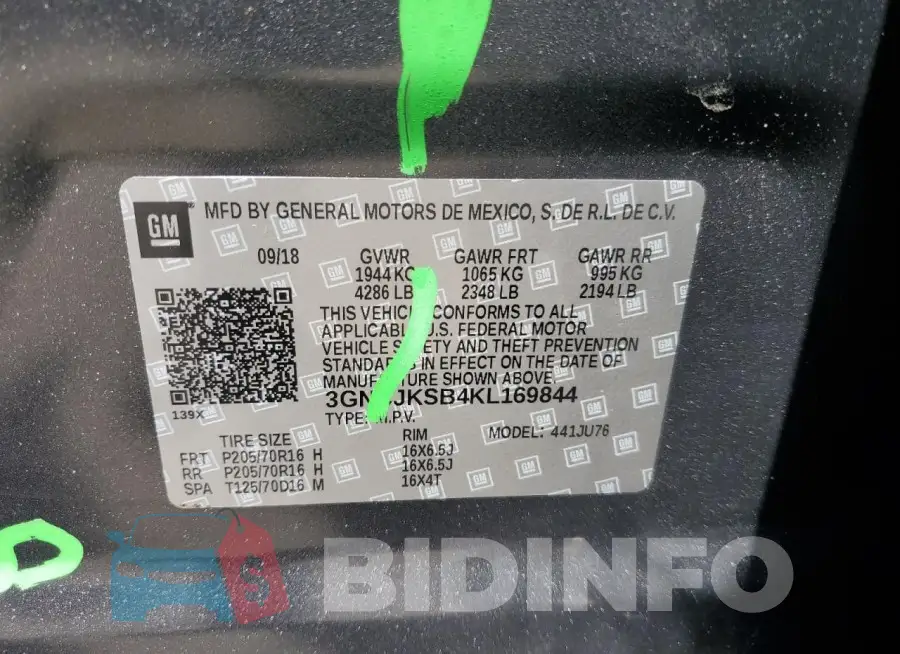 3GNCJKSB4KL169844 Photo# 13