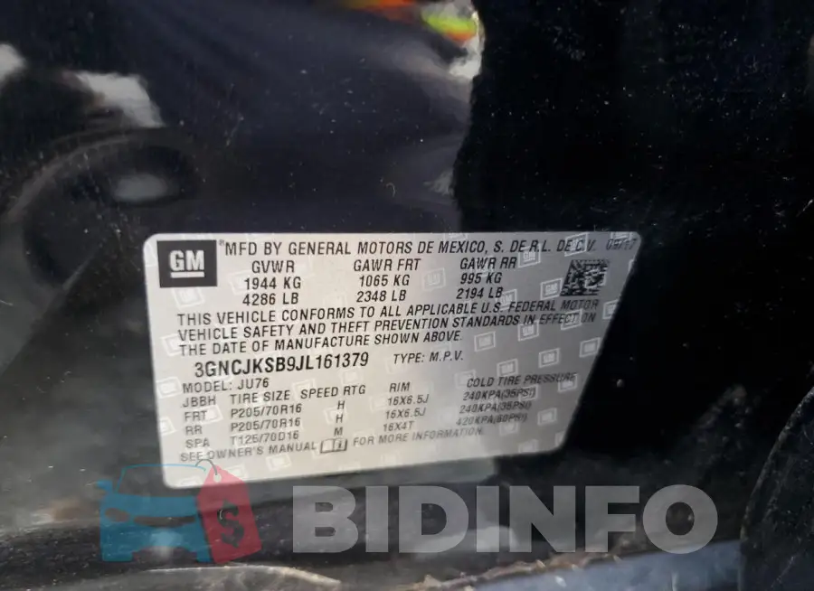 3GNCJKSB9JL161379 Photo# 13