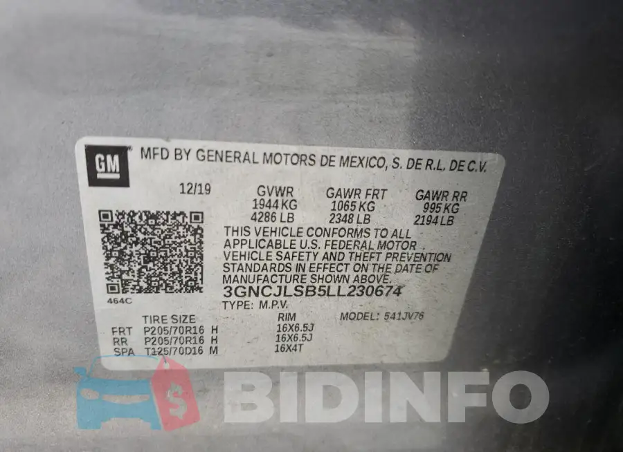3GNCJLSB5LL230674 Photo# 12