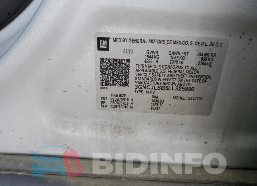 3GNCJLSB5LL325896 Photo# 13