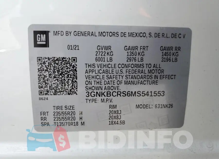 3GNKBCRS6MS541553 Photo# 13