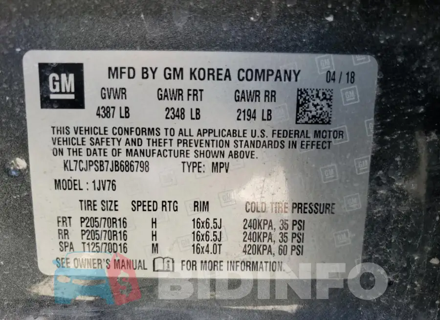 KL7CJPSB7JB686798 Photo# 13