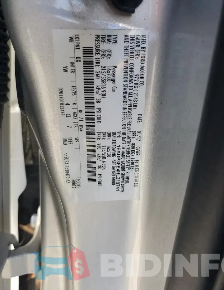 1FADP3FE4HL219741 Photo# 12