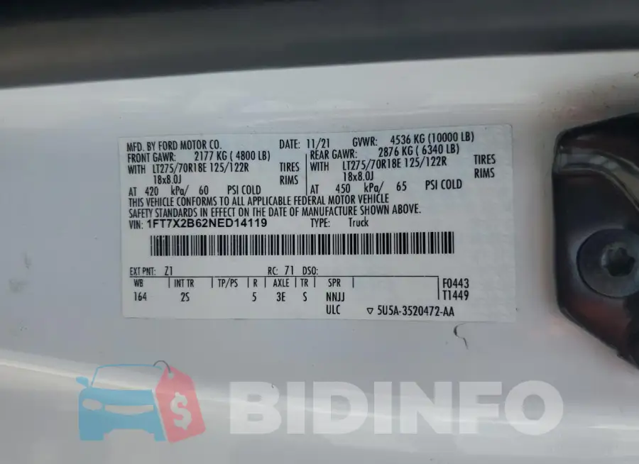 1FT7X2B62NED14119 Photo# 12