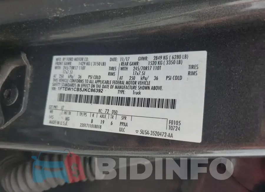 1FTEW1CB5JKC86392 Photo# 12