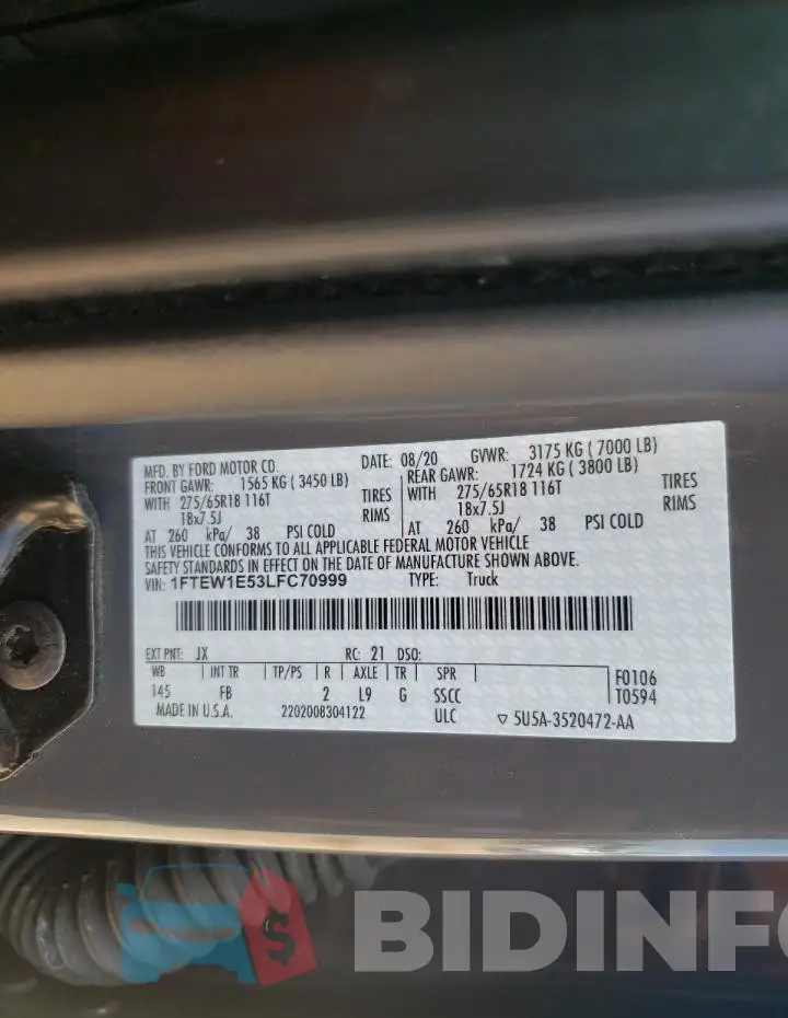 1FTEW1E53LFC70999 Photo# 12