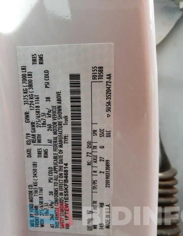 1FTEW1E55KFB46814 Photo# 13