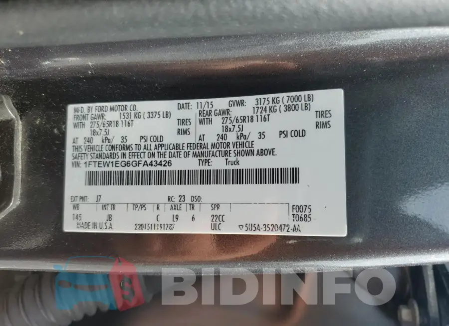 1FTEW1EG6GFA43426 Photo# 12