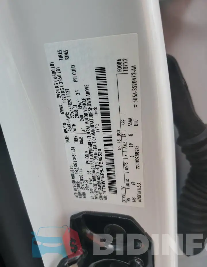 1FTEW1EP5JFE65520 Photo# 12