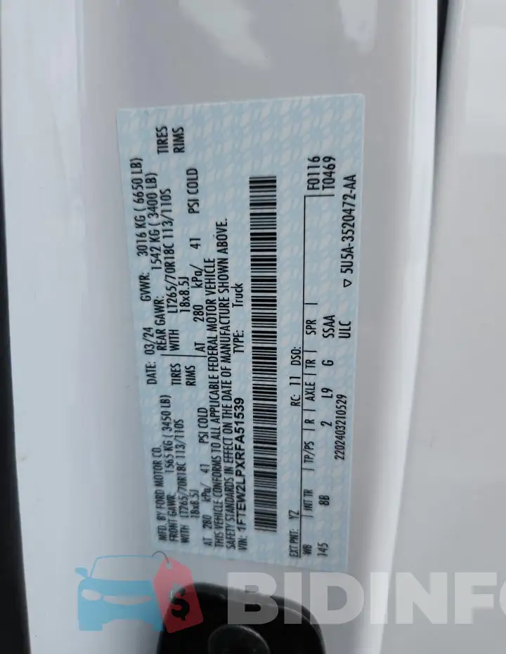 1FTEW2LPXRFA51539 Photo# 12