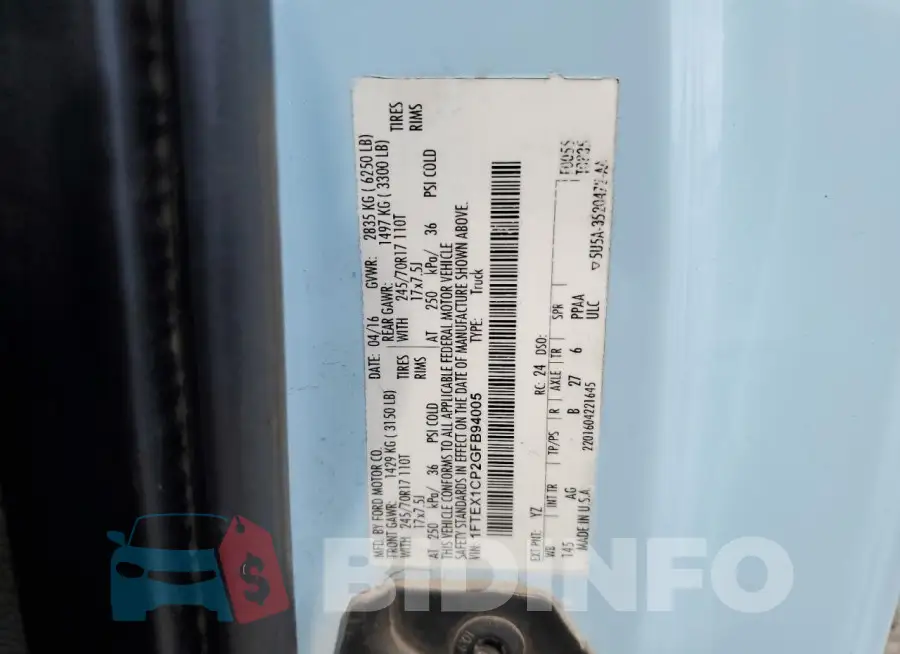 1FTEX1CP2GFB94005 Photo# 12