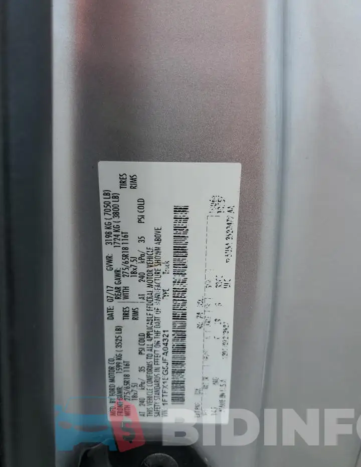 1FTFX1EG5JFA04321 Photo# 12